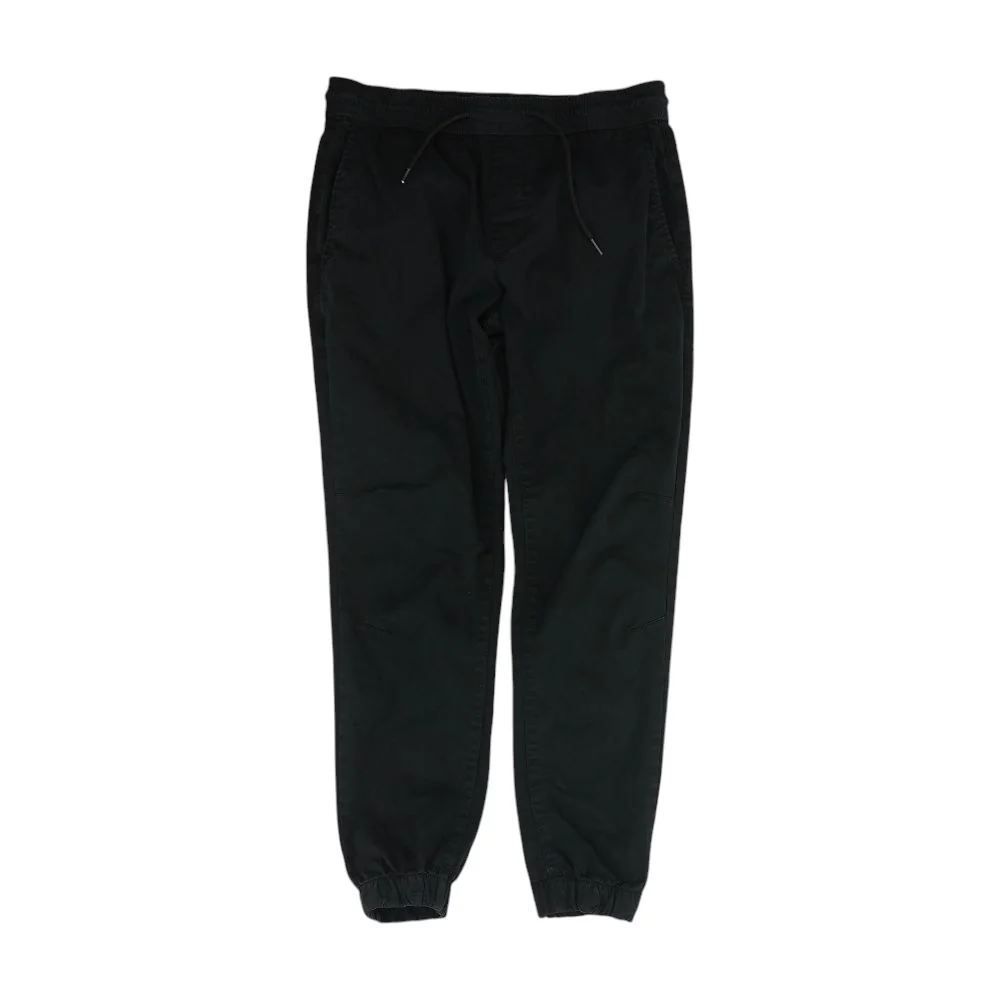 Black Solid Joggers Pants