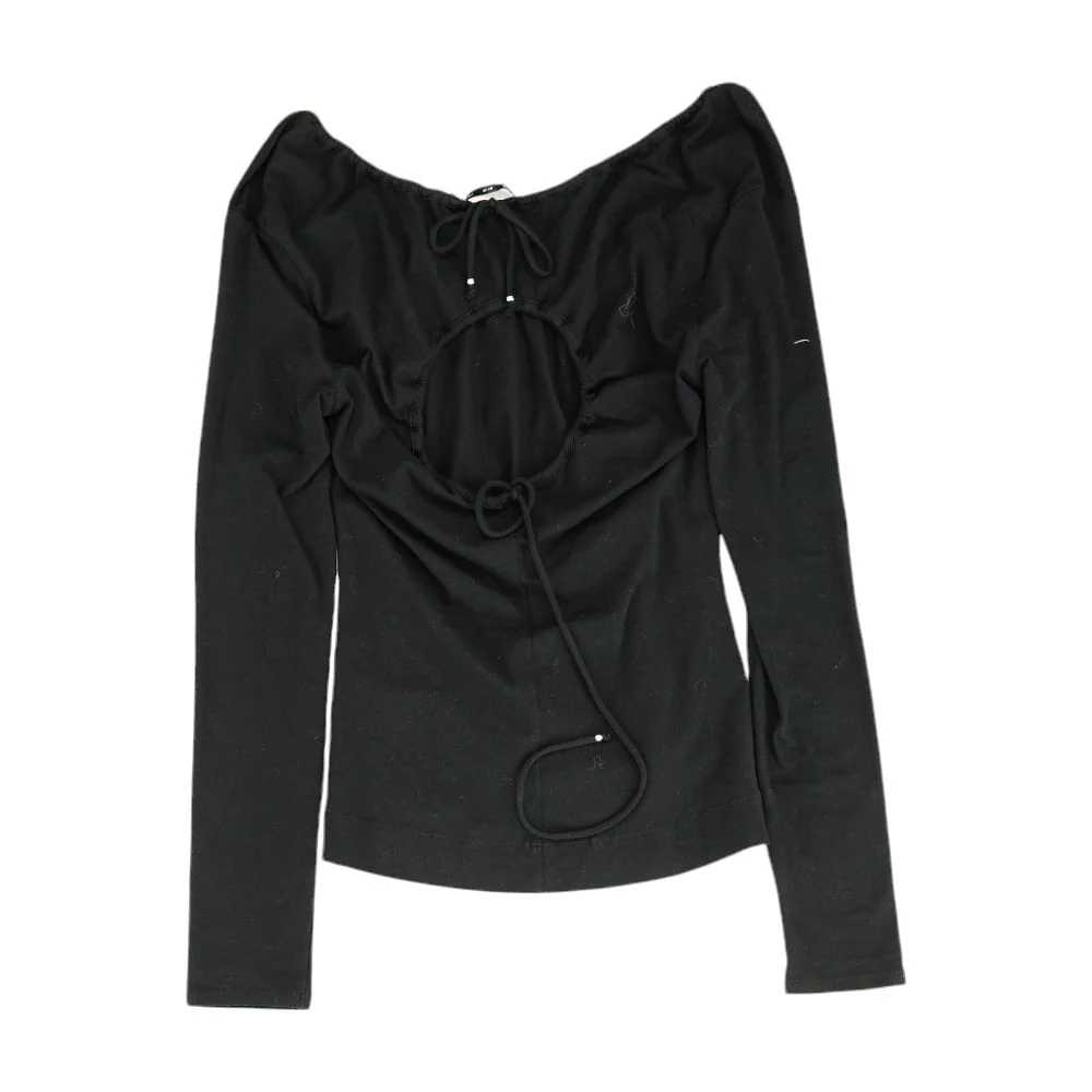 Black Solid Knit Top - Image 2