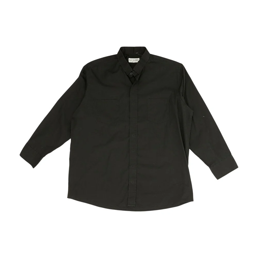 Black Solid Long Sleeve Button Down