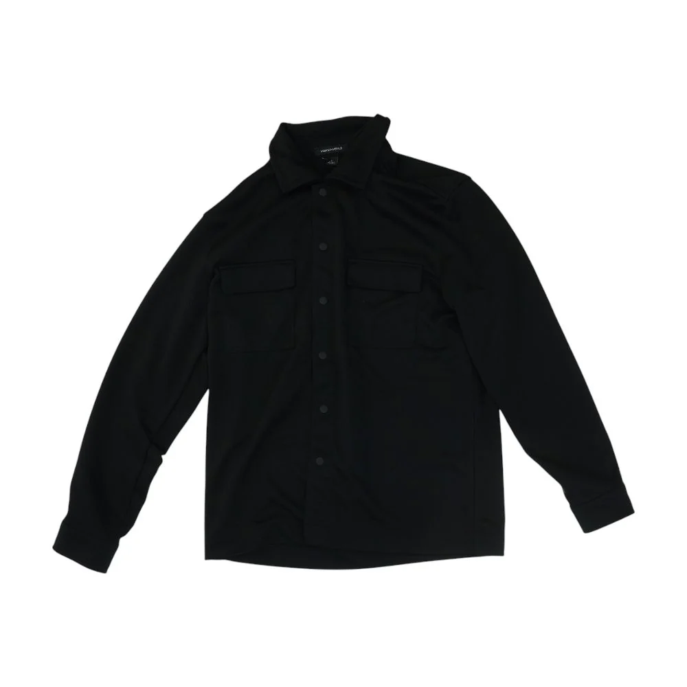 Black Solid Long Sleeve Button Down