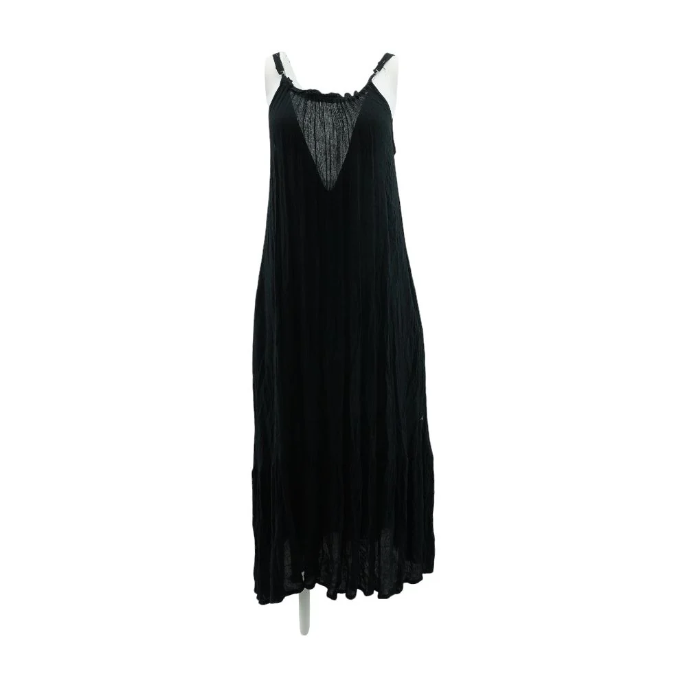 Black Solid Maxi Dress - Image 2