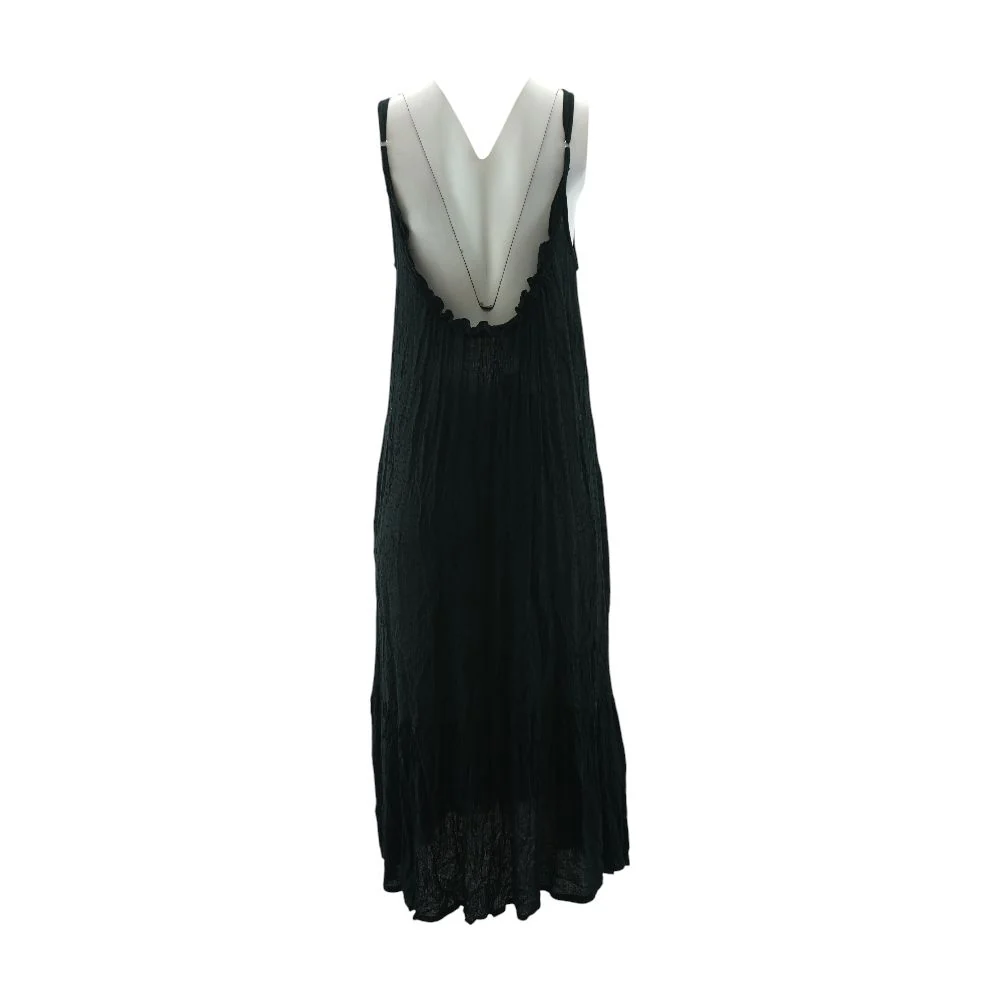 Black Solid Maxi Dress - Image 3