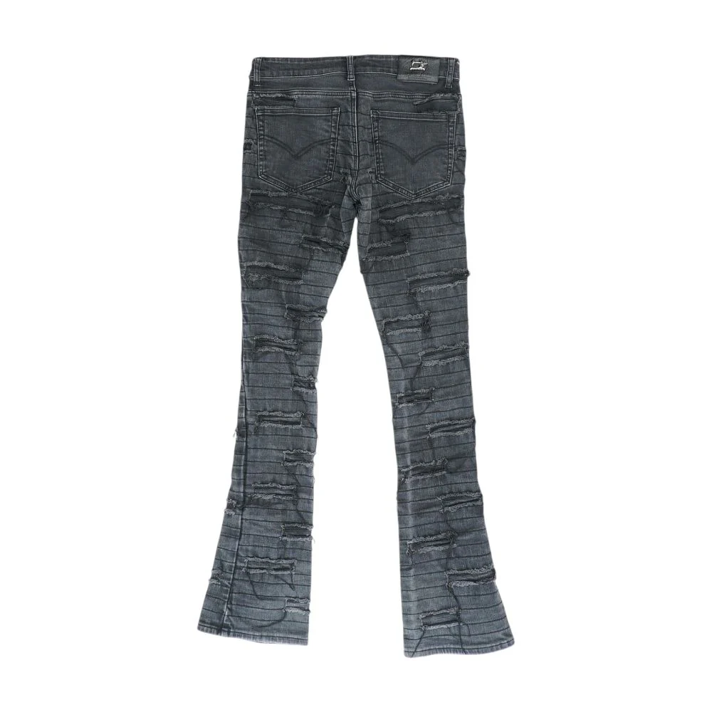 Black Striped Regular Jeans - Image 2