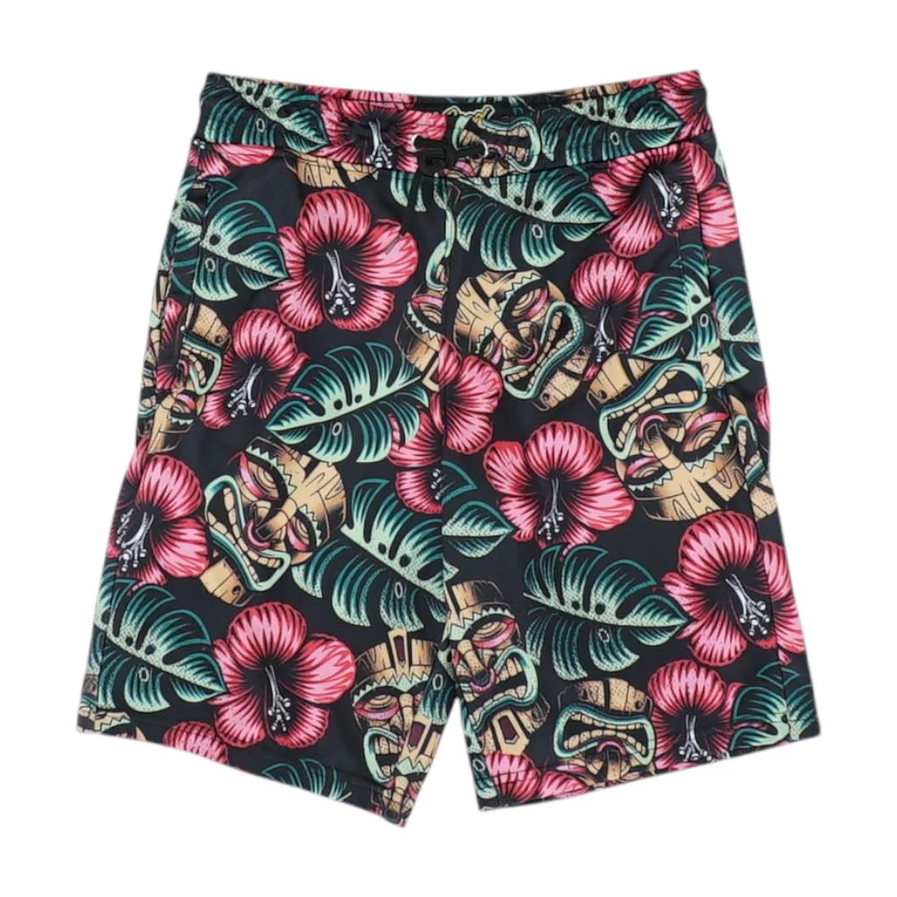 Black Tropical Active Shorts