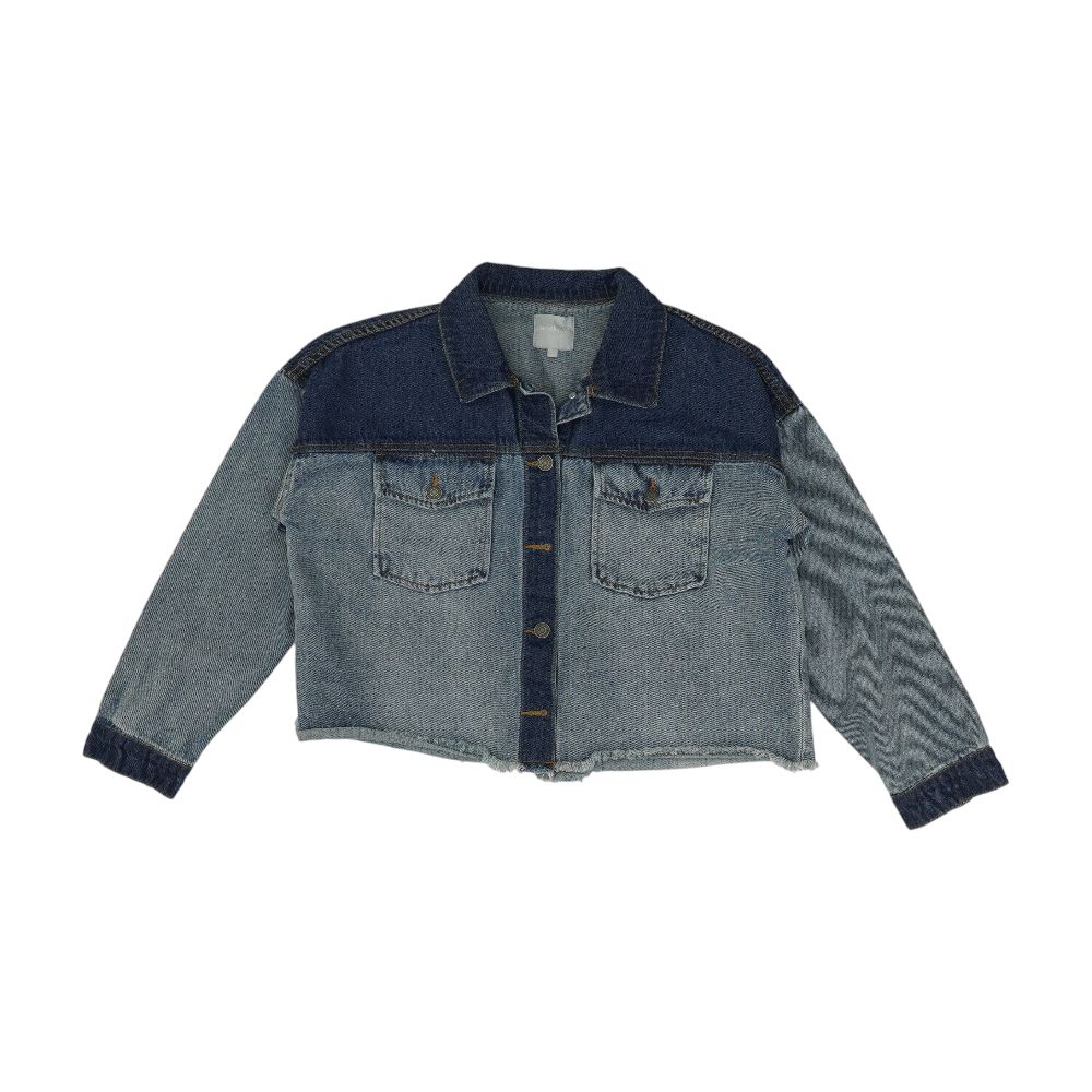 Blue Color Block Denim Jacket