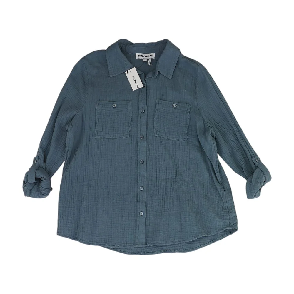 Blue Petite Button Down