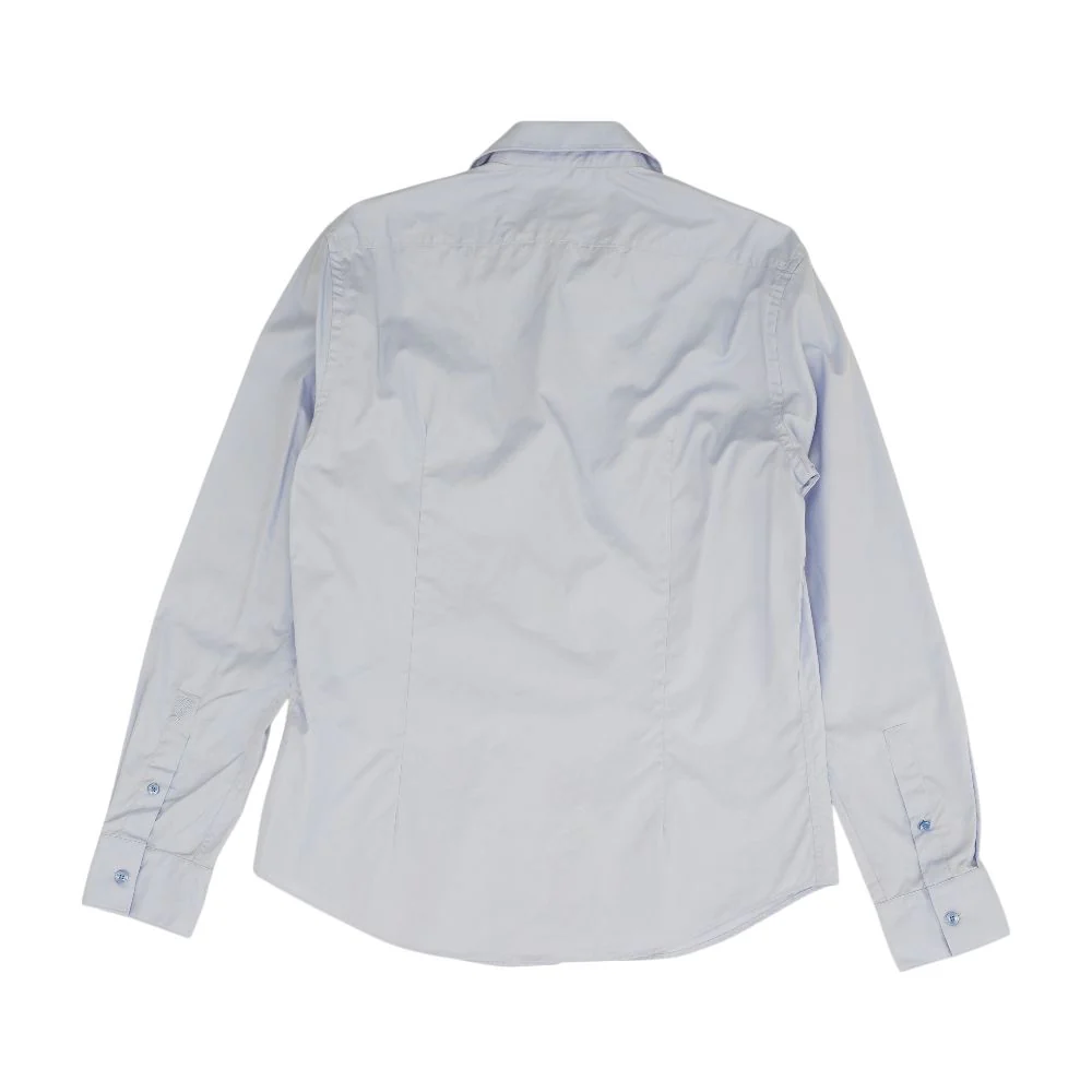 Blue Solid Long Sleeve Button Down - Image 2