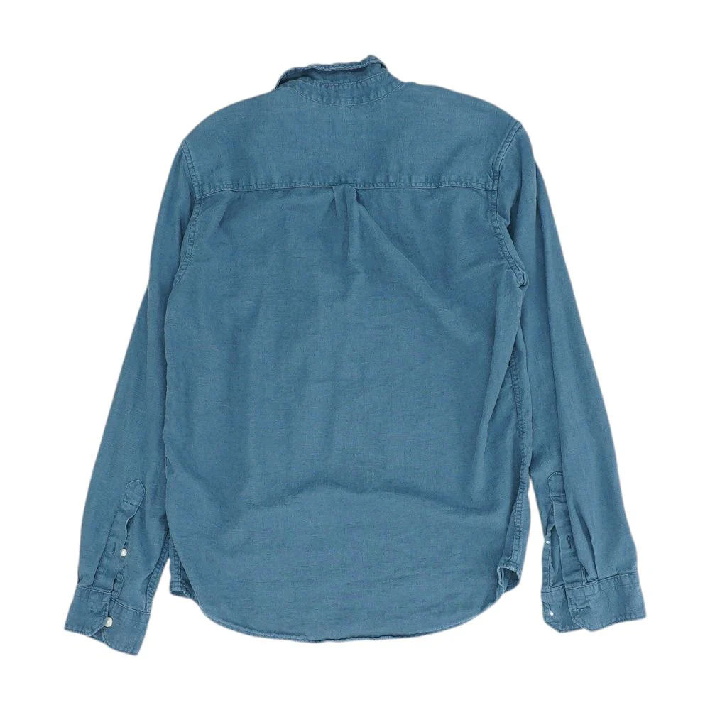 Blue Solid Long Sleeve Button Down - Image 2