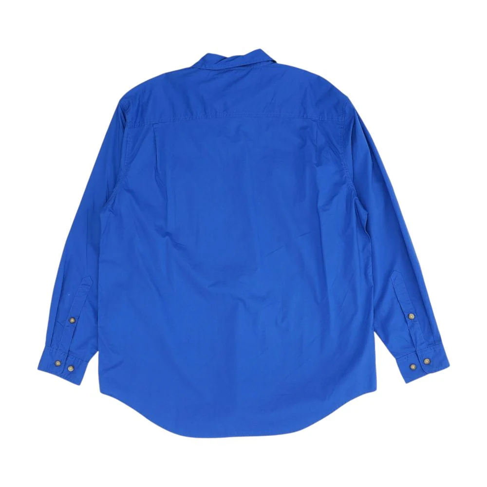 Blue Solid Long Sleeve Button Down - Image 2