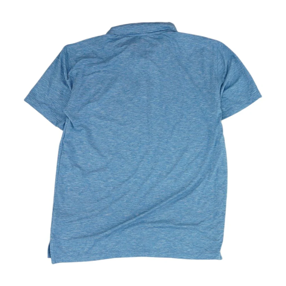 Blue Solid Short Sleeve Polo - Image 2