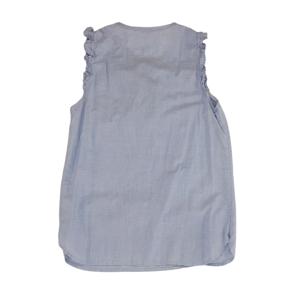 Blue Solid Sleeveless Blouse - Image 2