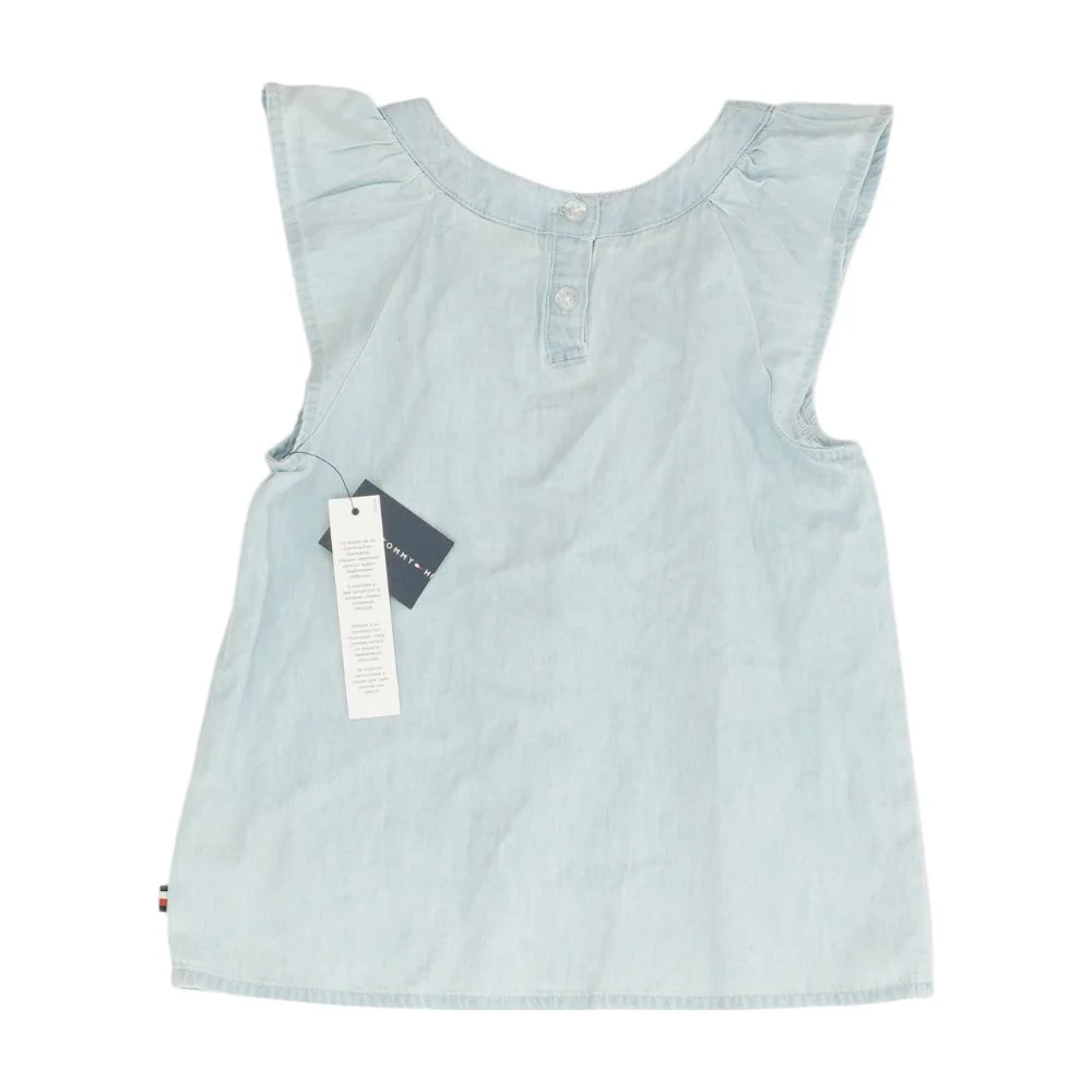Blue Solid Sleeveless Blouse - Image 2