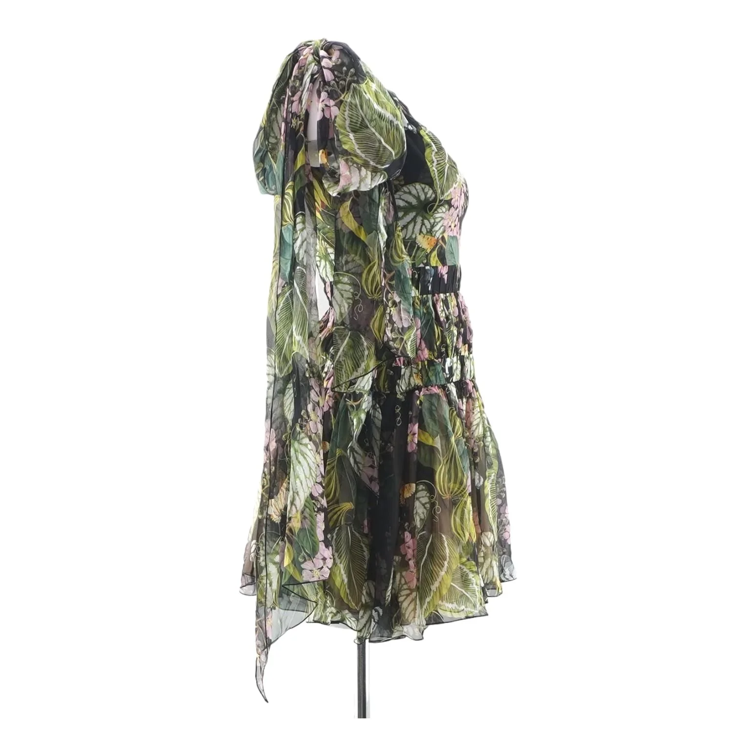 Botanical Tie-Strap Mini Dress - Image 3