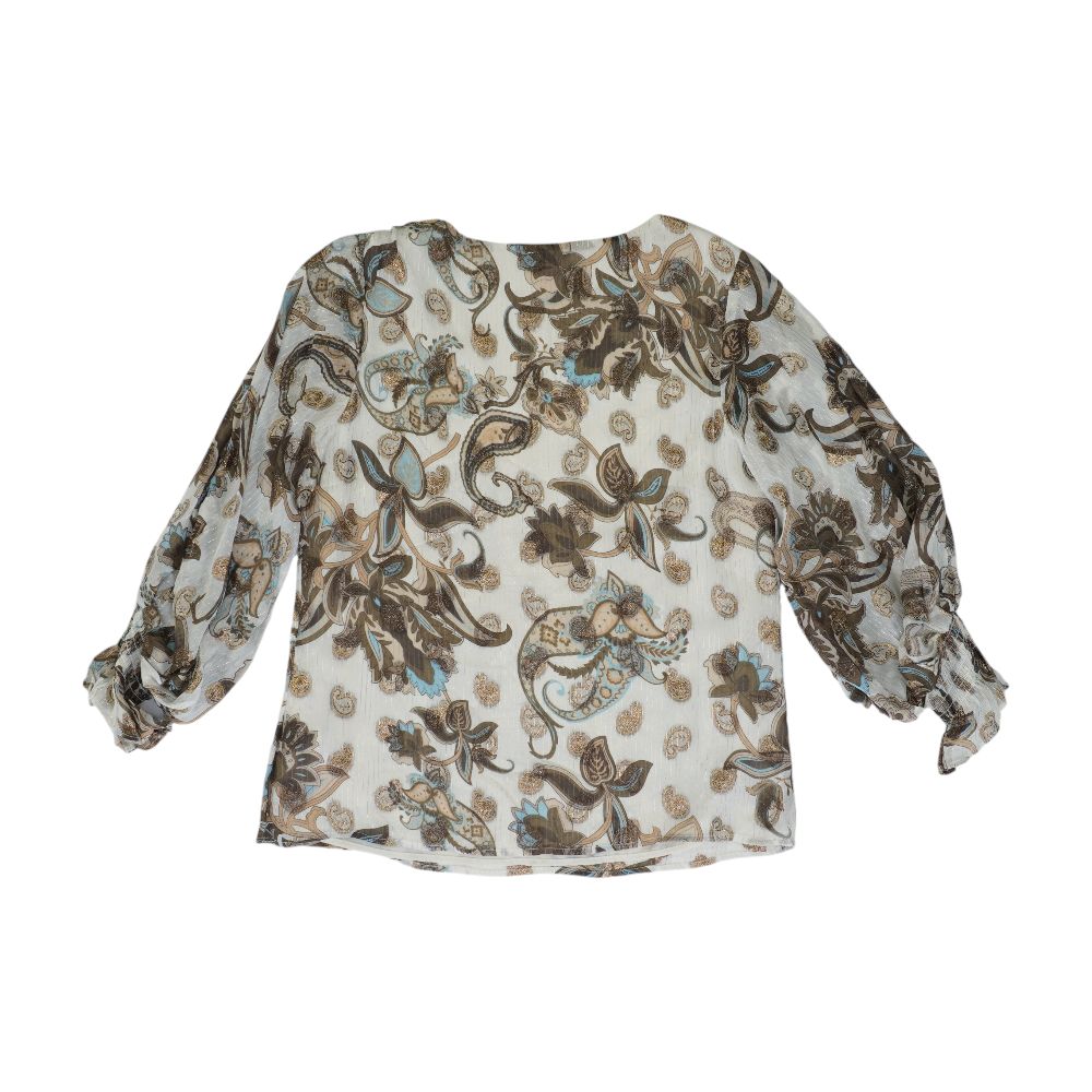 Brown Floral Blouse - Image 2