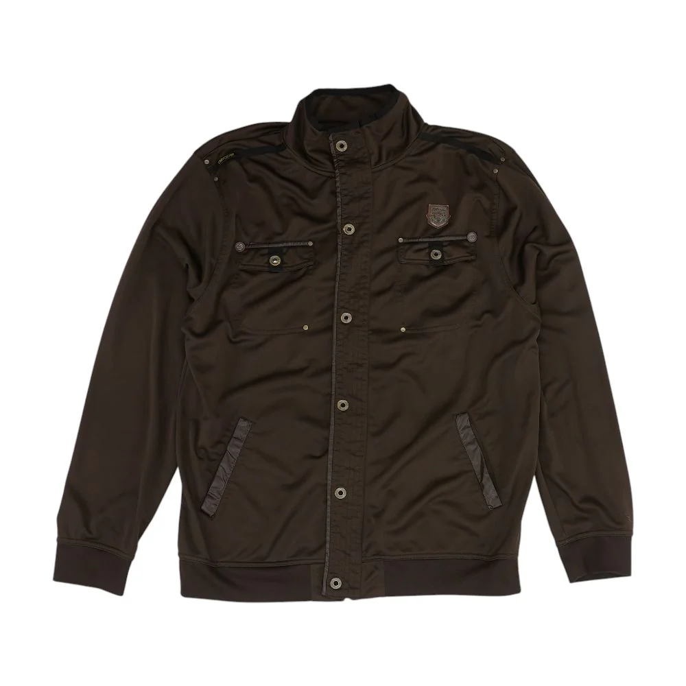 Brown Solid Long Sleeve Button Down