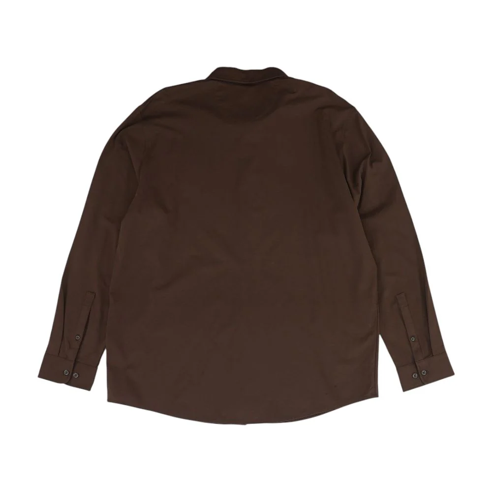 Brown Solid Long Sleeve Button Down - Image 2