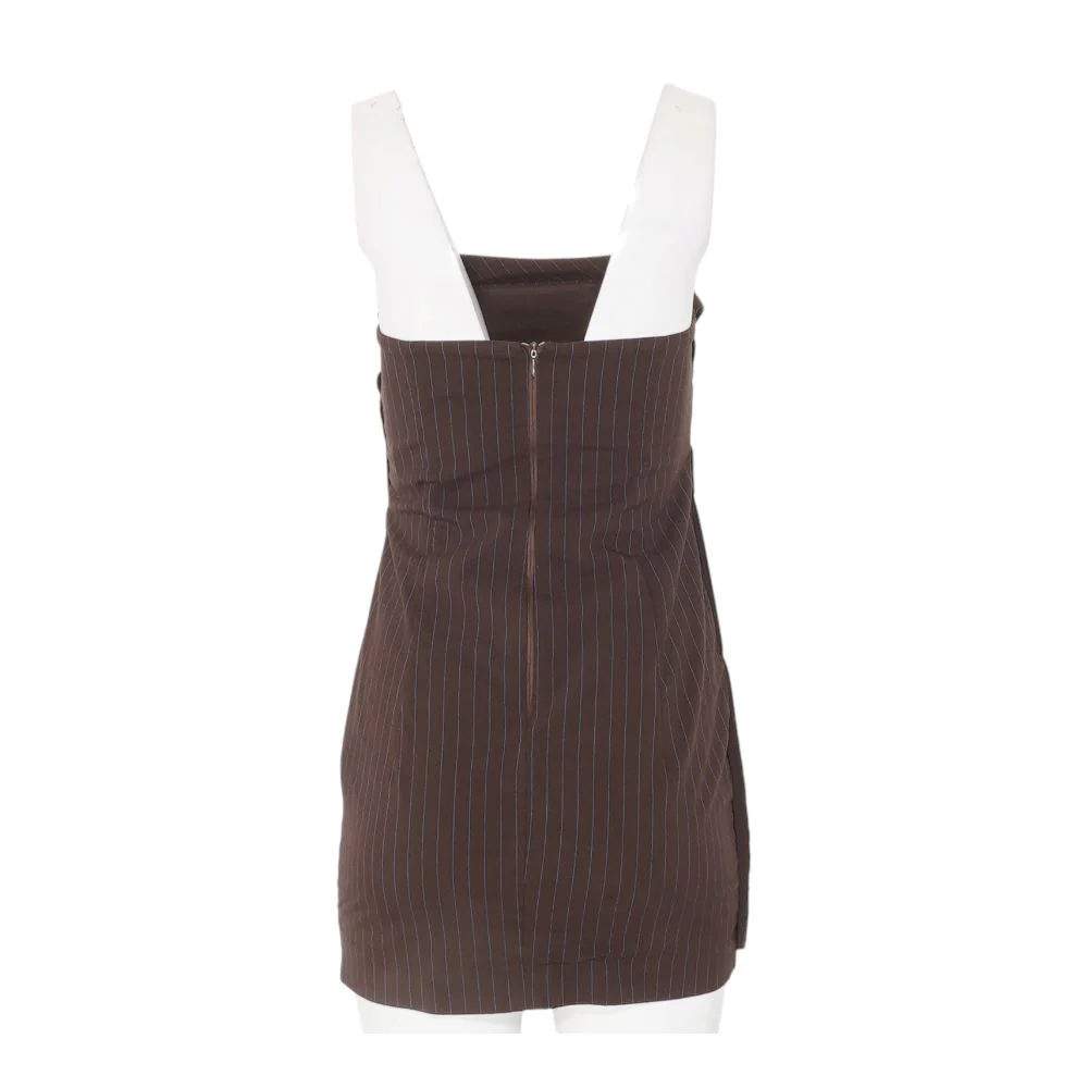 Brown Striped Mini Dress - Image 2