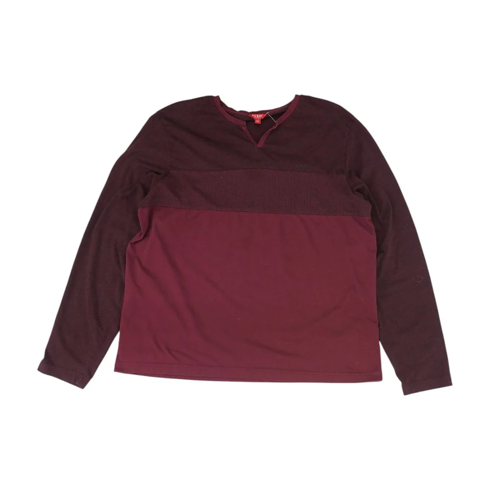 Burgundy Solid V Neck T-Shirt