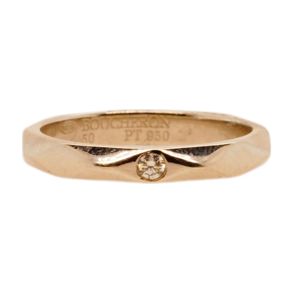Facette Platinum Round Solitaire Diamond Wedding Band