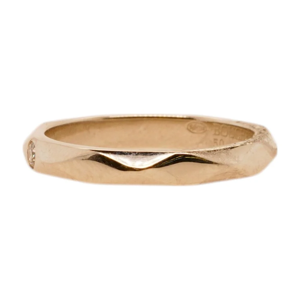 Facette Platinum Round Solitaire Diamond Wedding Band - Image 2