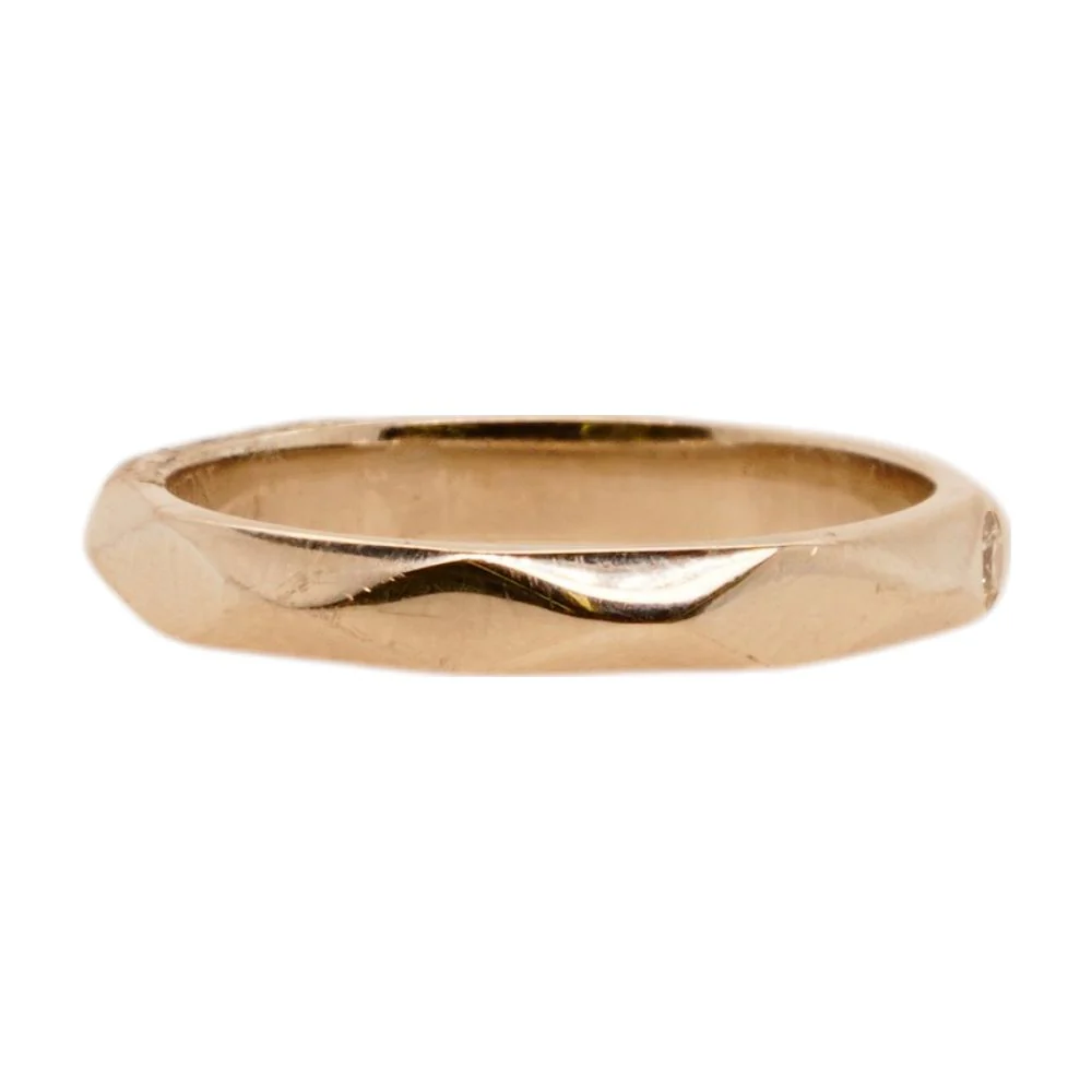 Facette Platinum Round Solitaire Diamond Wedding Band - Image 3
