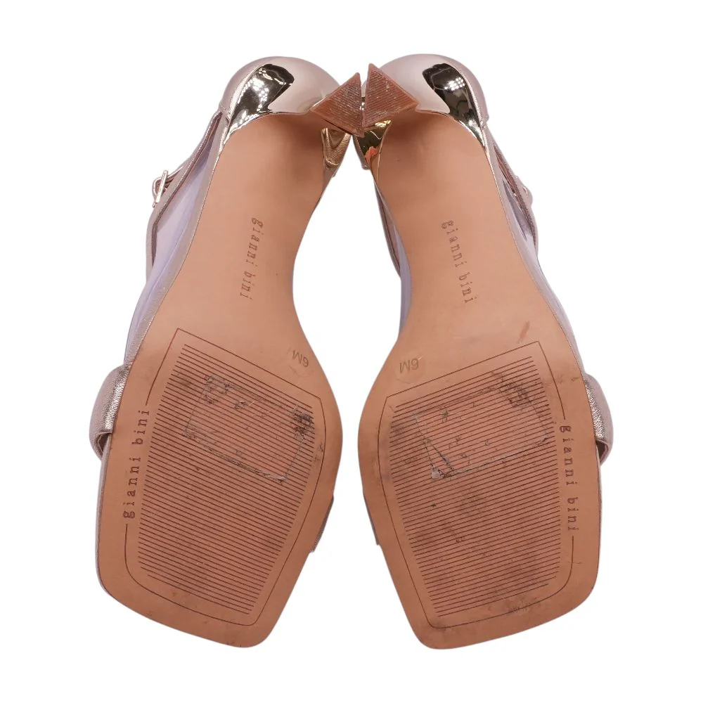 Gold Heeled Sandals - Image 3