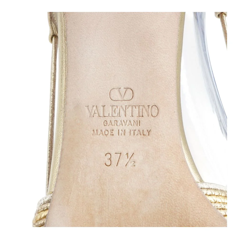 Gold Vlogo Signature Metallic Slingback Pumps with Cornely Embroidery - Image 4