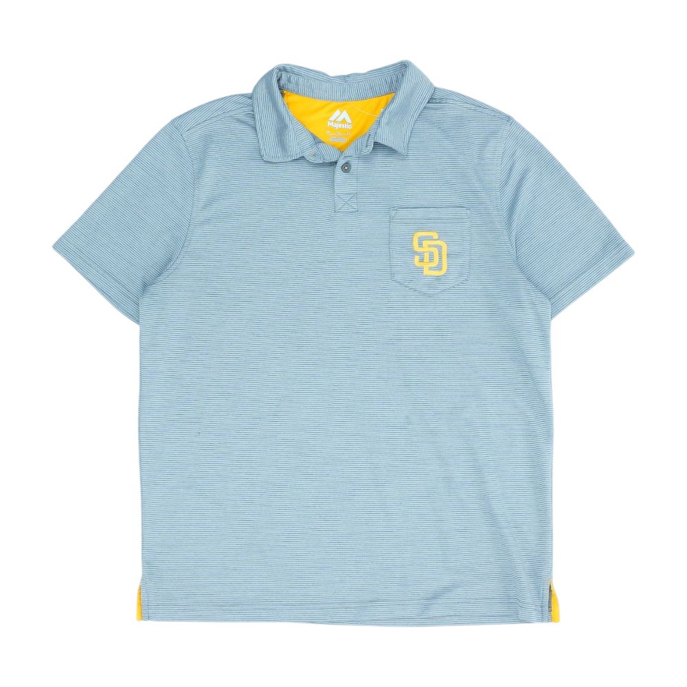 Gray San Diego Padres Striped Short Sleeve Polo