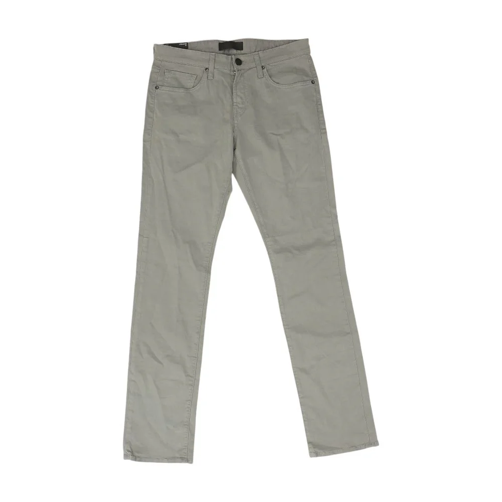 Gray Solid Five Pocket Pants