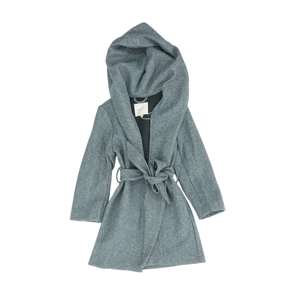 Gray Solid Topcoat Coat