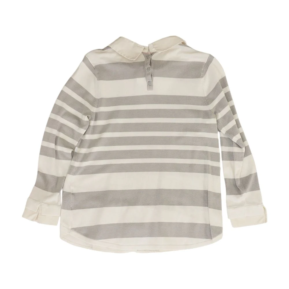 Gray Striped Knit Top - Image 2