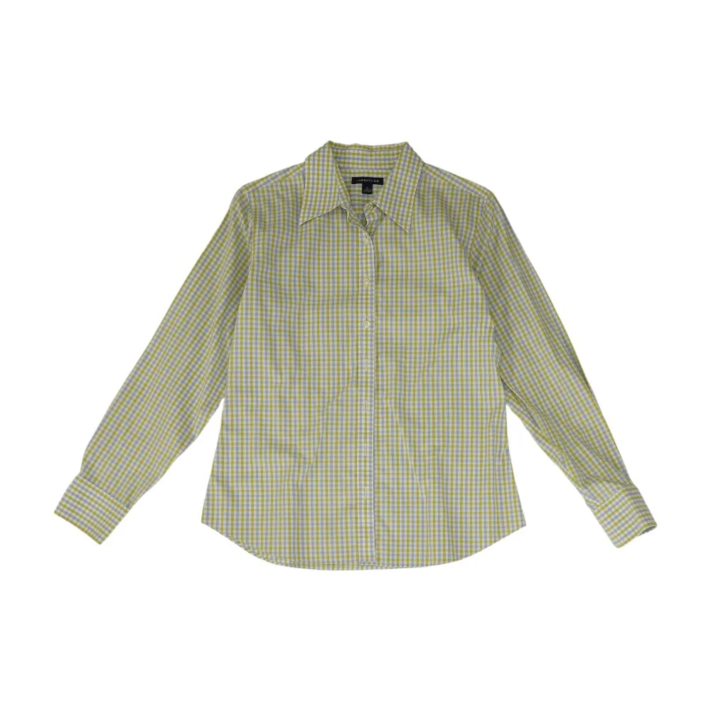 Green Check Button Down
