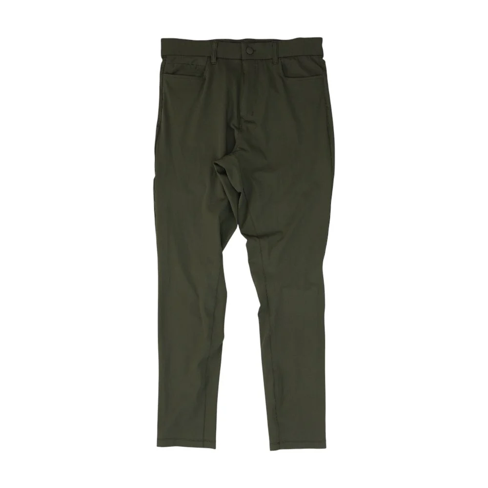 Green Solid Active Pants