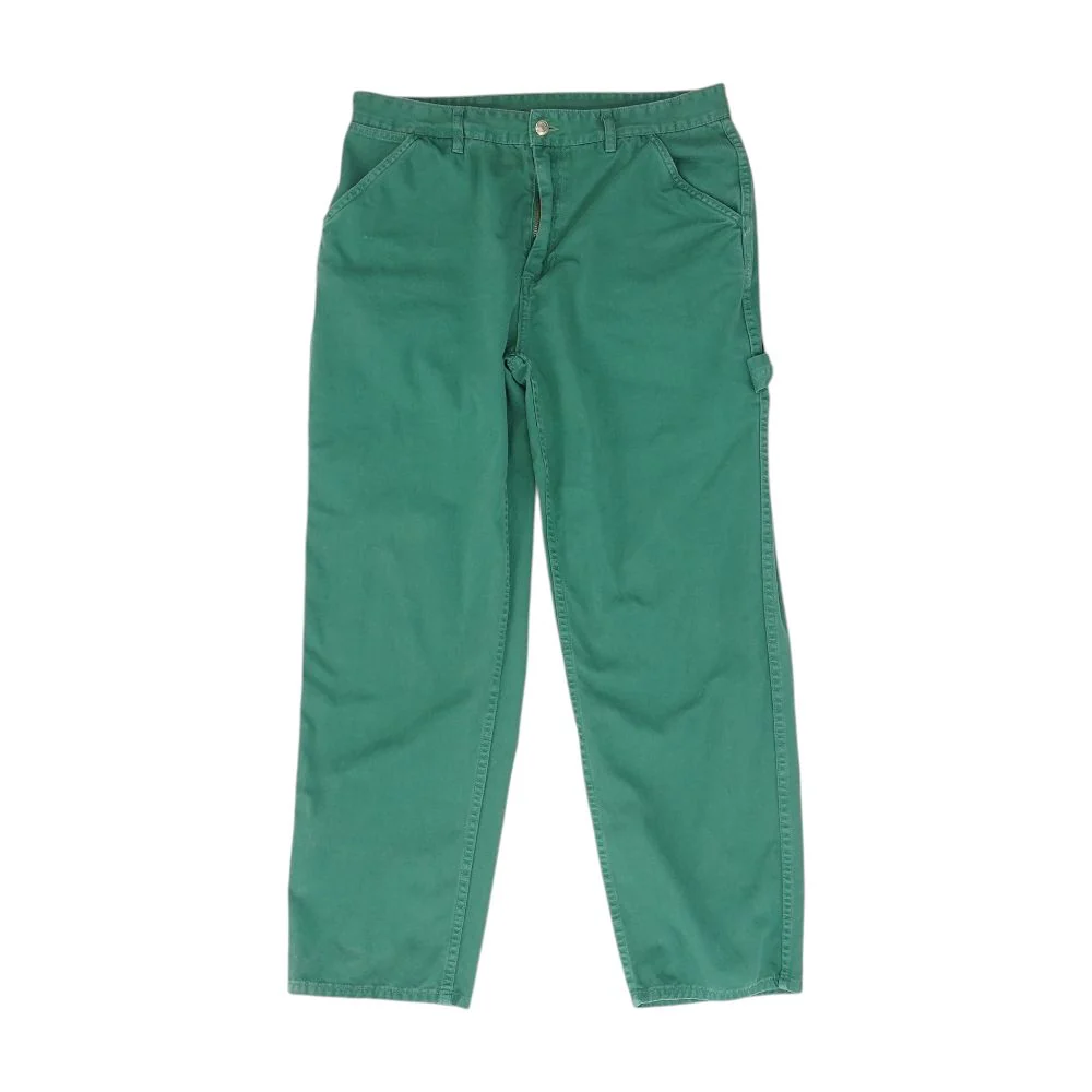 Green Solid Five Pocket Pants