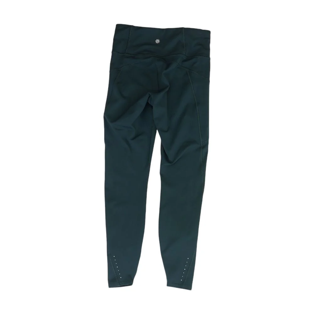 Green Solid Leggings - Image 2