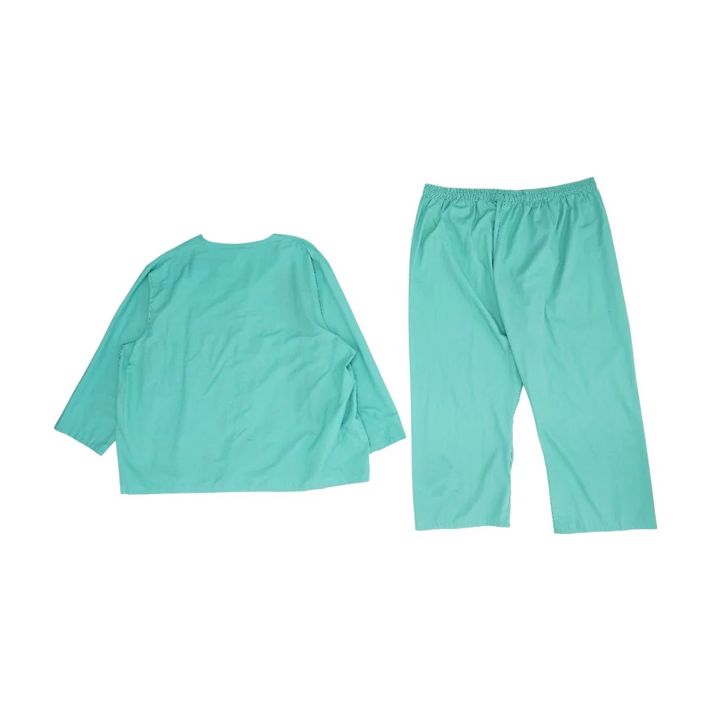 Green Solid Scrub Top and Pants Set - Image 4