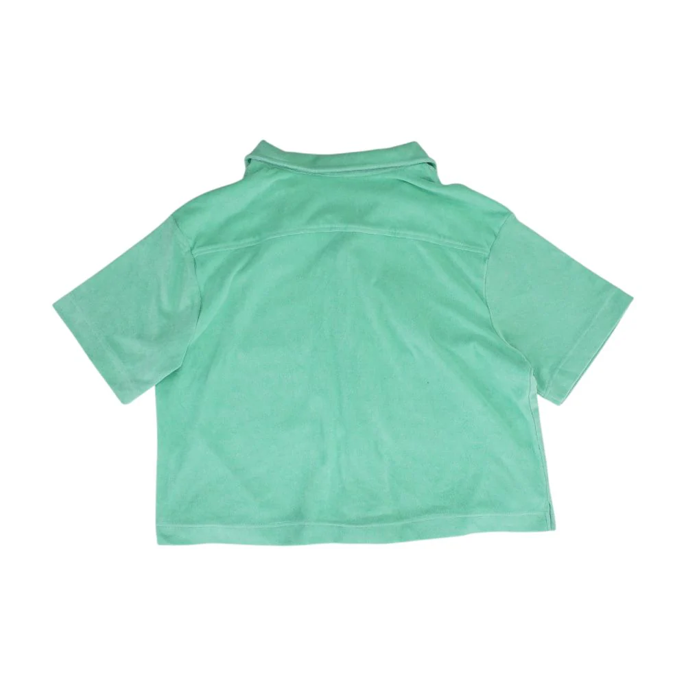 Green Solid Short Sleeve Button Down - Image 2