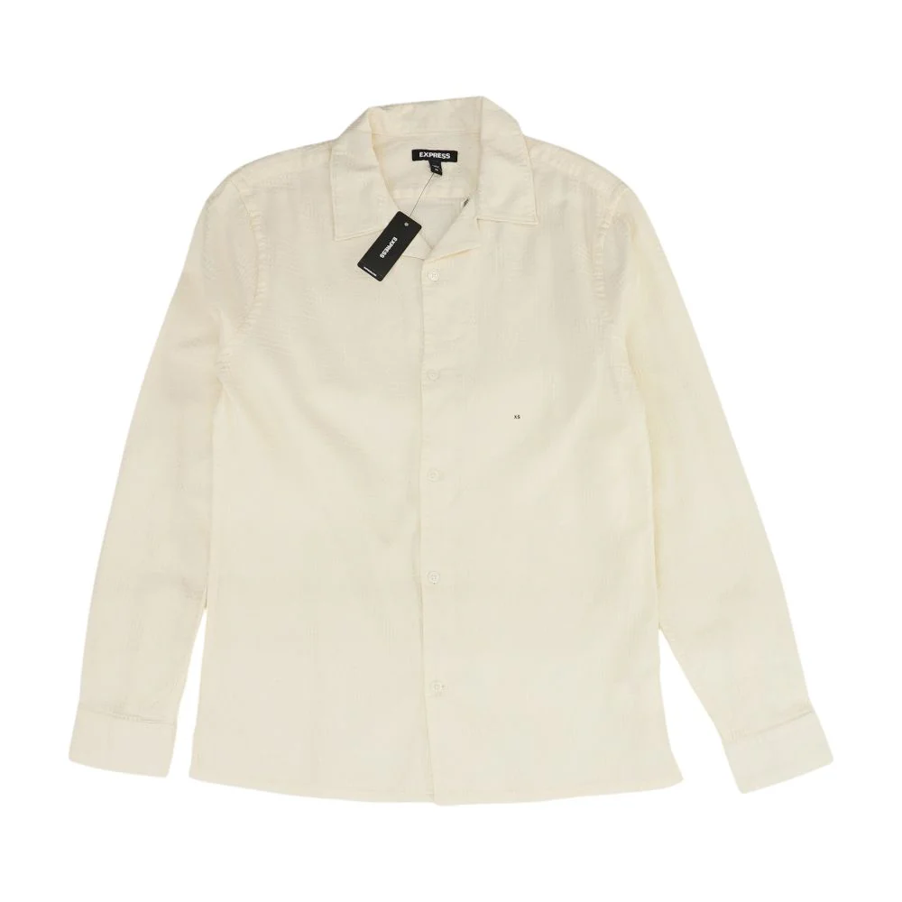 Ivory Solid Long Sleeve Button Down