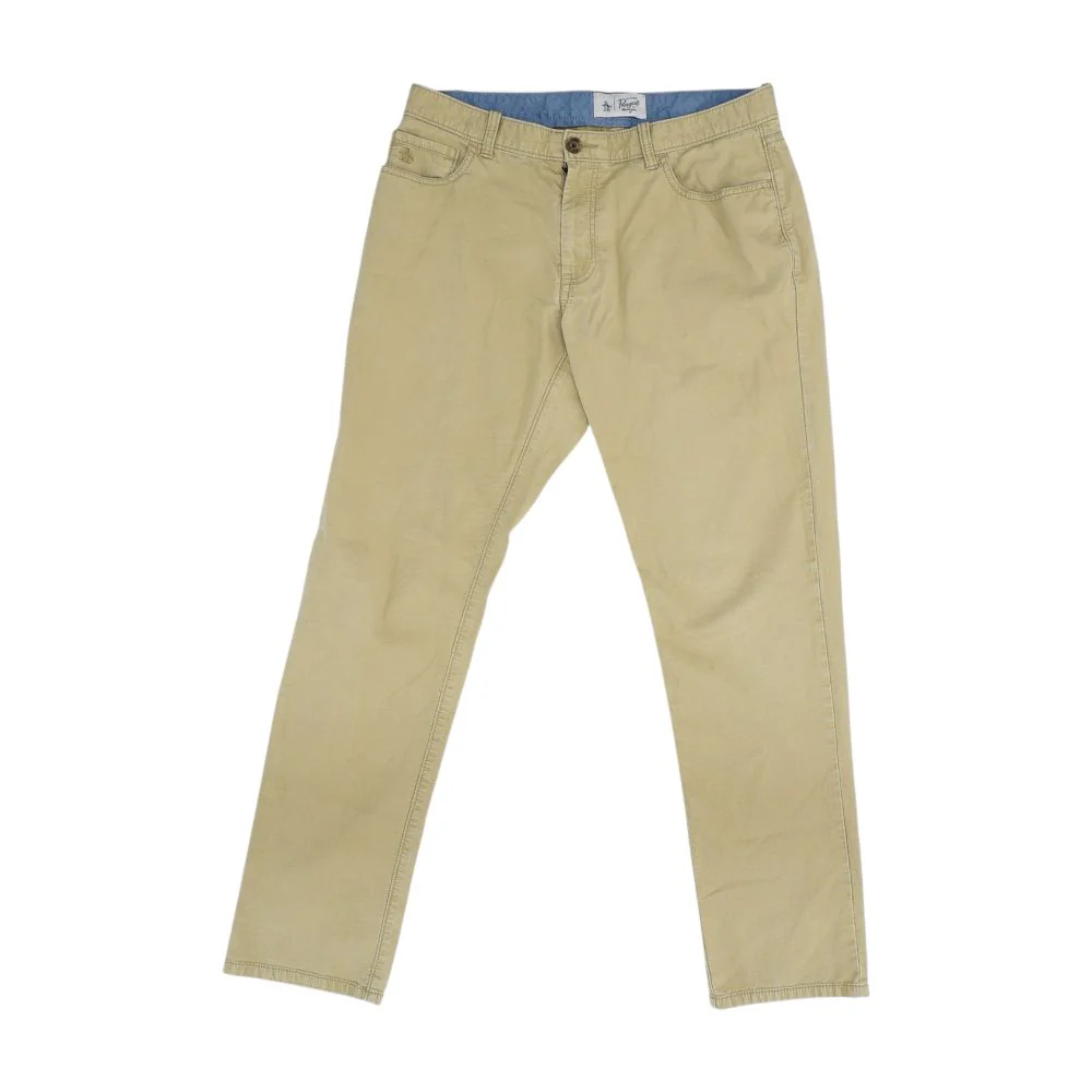 Khaki Solid Five Pocket Pants