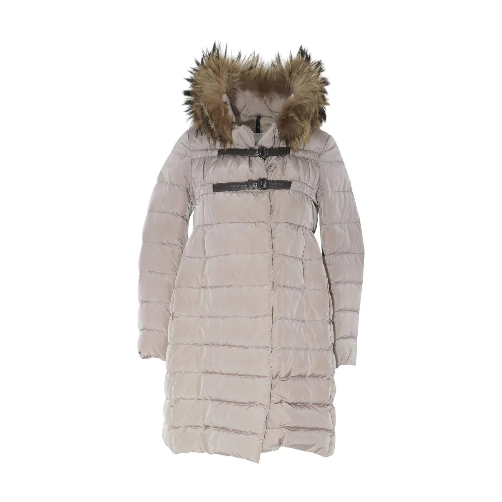 Light Purple Lemming Raccoon-Fur Trim Hooded Coat
