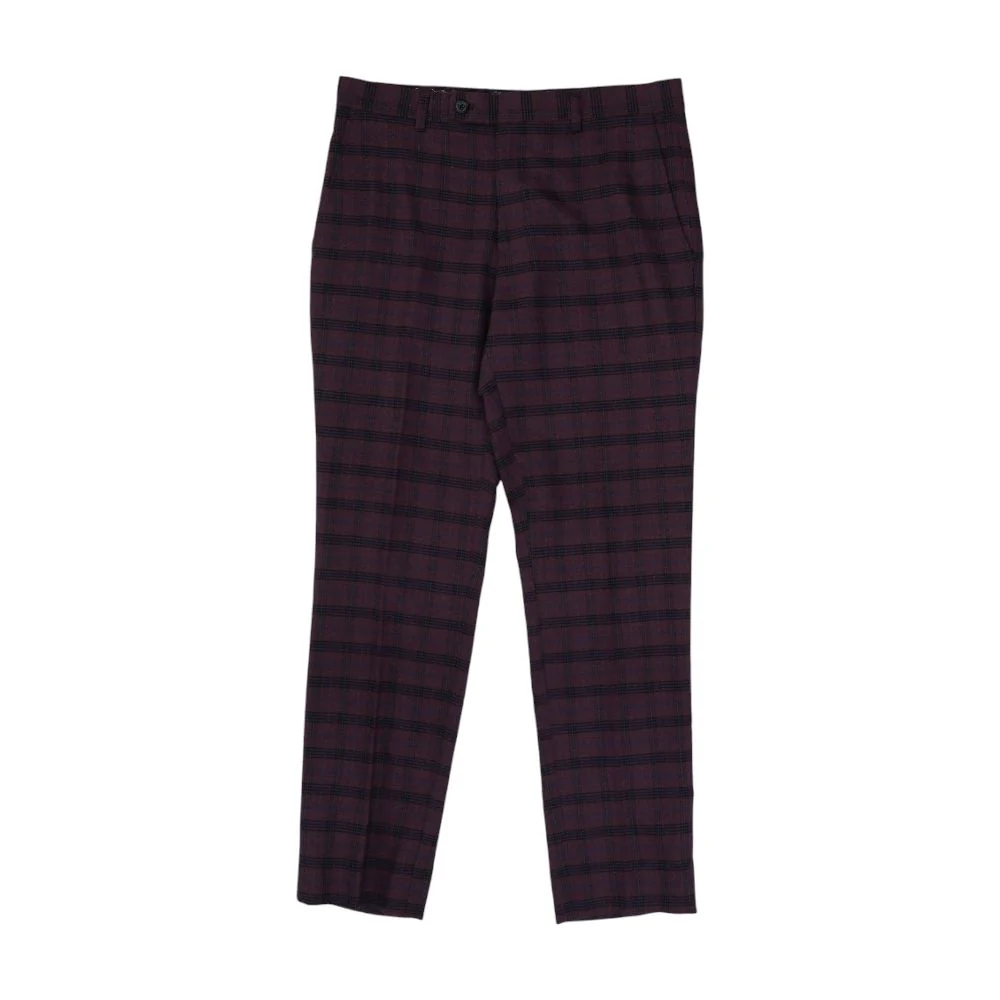 Maroon Plaid Chino Pants