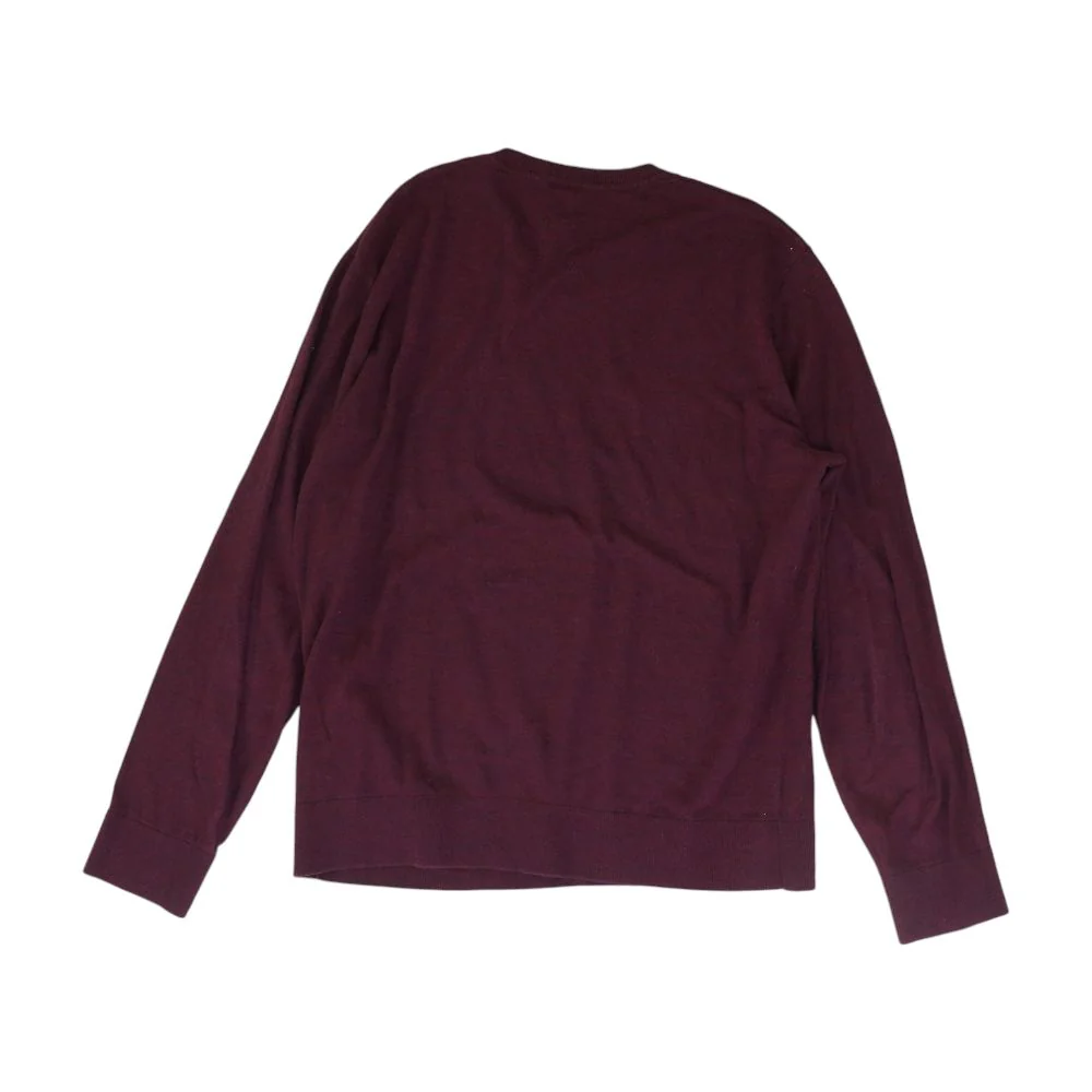 Maroon Solid Crewneck Sweater - Image 2