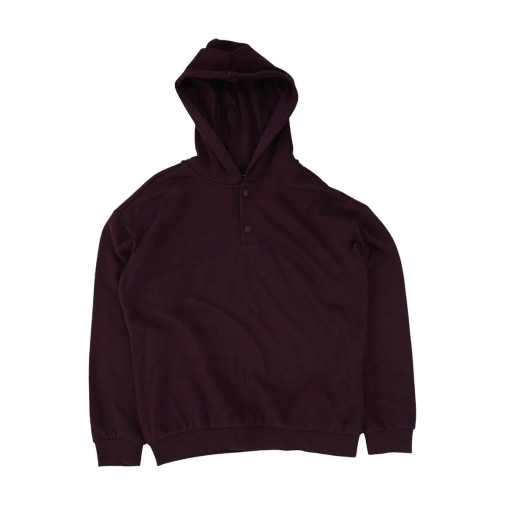 Maroon Solid Hoodie Pullover