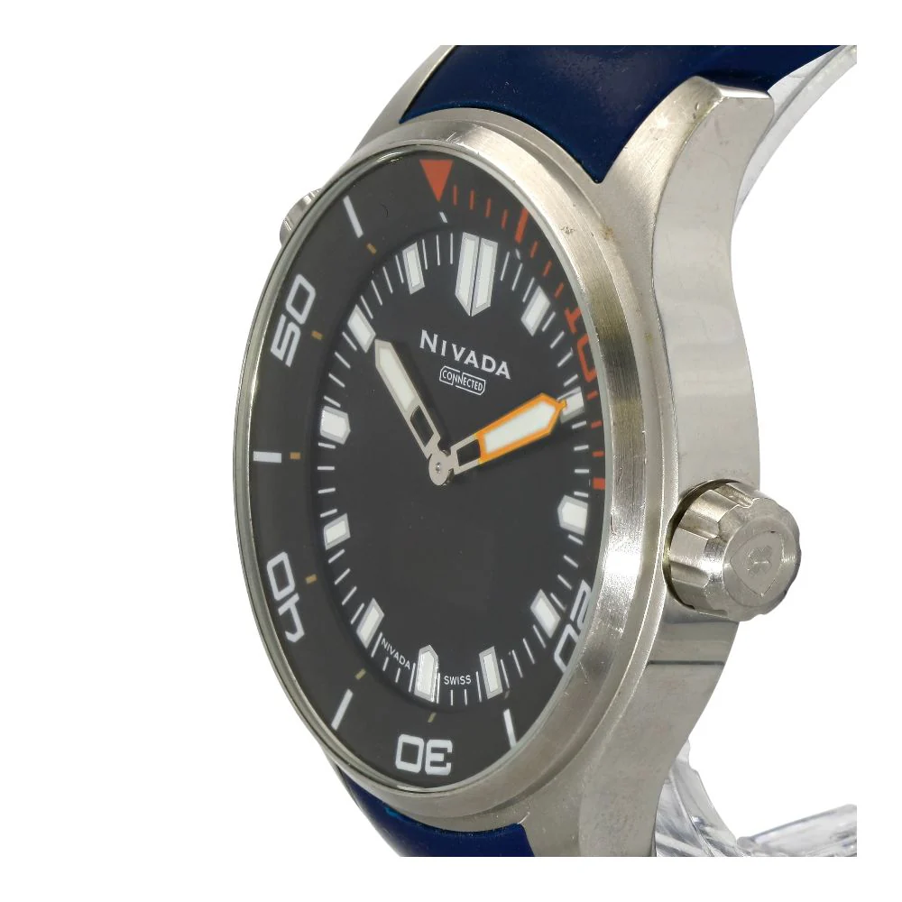 Men's Connected Blue Silicone Band Stainless Steel Watch - Image 2