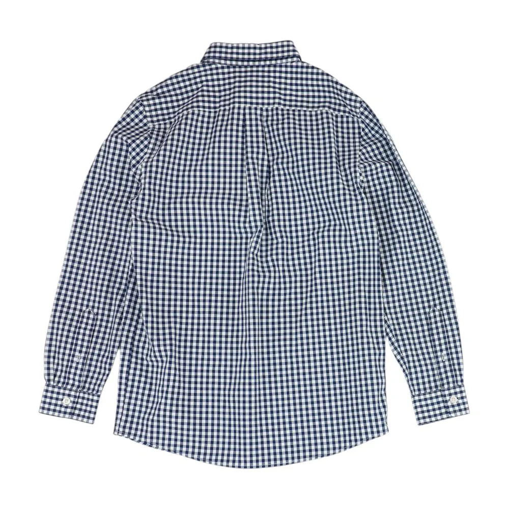 Navy Check Long Sleeve Button Down - Image 2