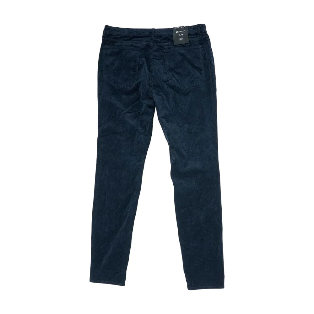 Navy Solid Casual Pants - Image 2