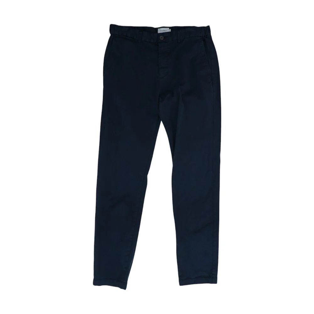 Navy Solid Casual Pants