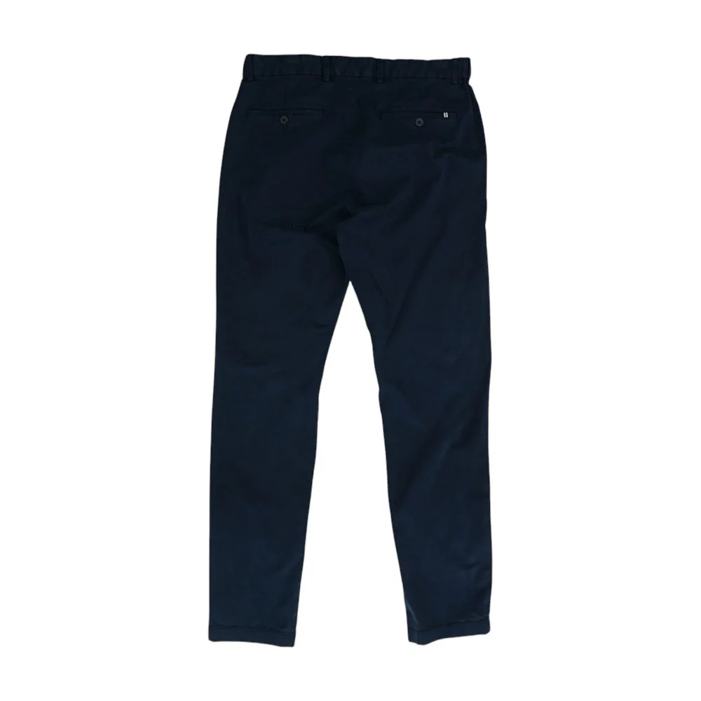 Navy Solid Casual Pants - Image 2