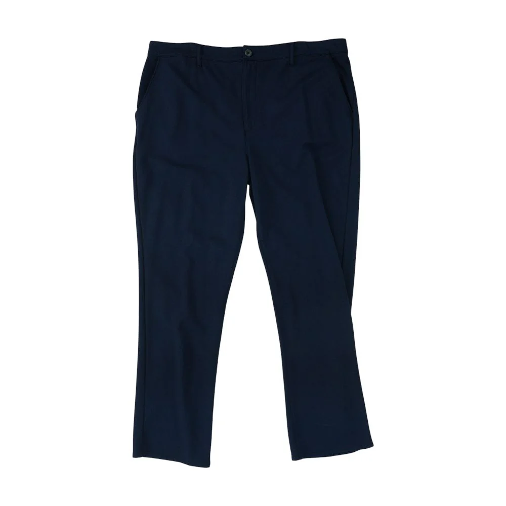 Navy Solid Casual Pants