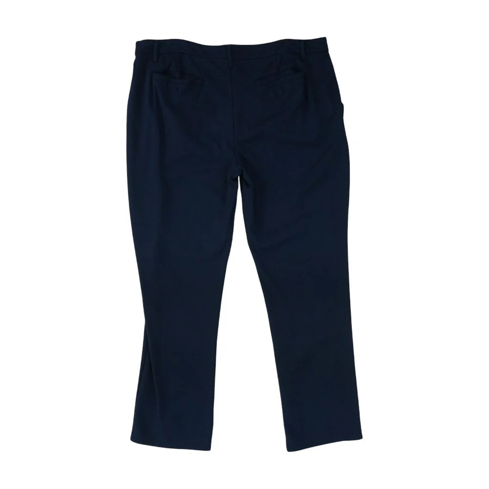 Navy Solid Casual Pants - Image 2